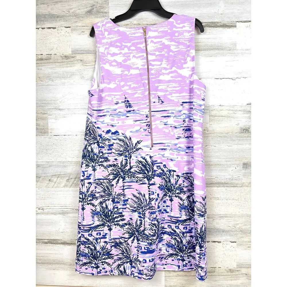 Lilly Pulitzer Womens XL Purple Gellar Shift Dress On The Horizon Resort NEW